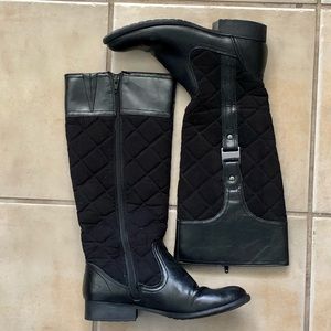 LifeStride Knee High Black Boots w Side Clasps
